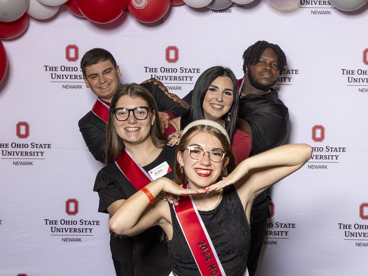 Members of the Ohio State Newark Homecoming court pose for a picture. 