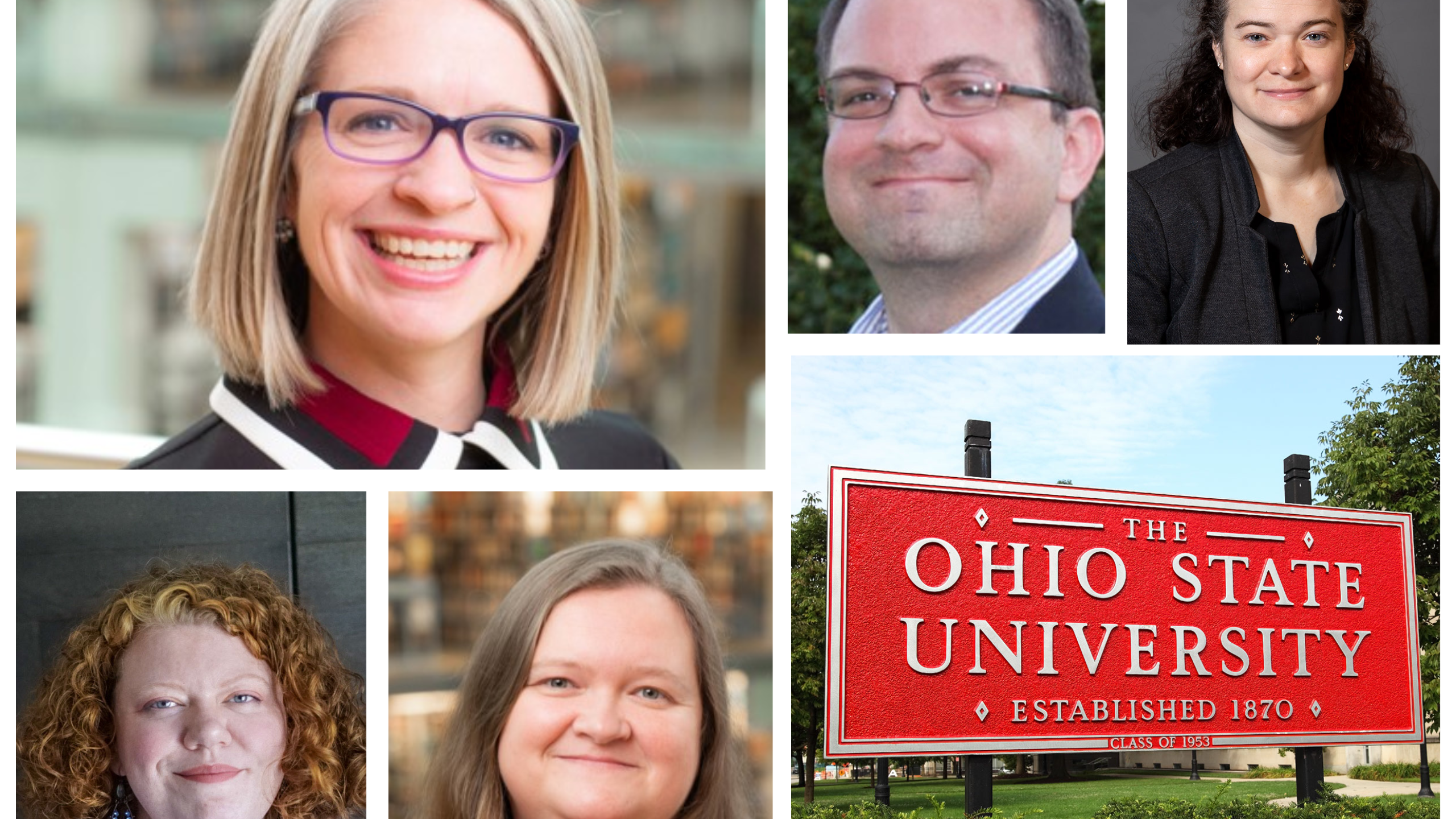 College of headshots for Dr. Amanda Folk, Chris Manion, Katie Blocksidge, Jane Hammons, and Hanna Primeau